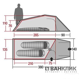 Палатка Wechsel Outpost 2 Zero-G Line (Green) 922090