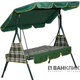Садовая качель Vitan Дача (зеленая клетка) 8030
