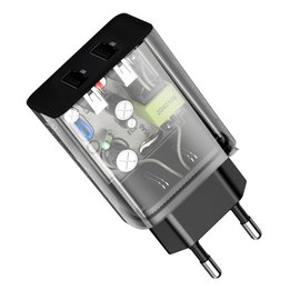 Зарядное устройство Baseus Speed Mini Dual U Charger 2USB, 2A, 10.5W Black (000005119), Цвет: Black, изображение 6