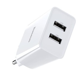 Зарядное устройство Baseus Speed Mini Dual U Charger 2USB, 2A, 10.5W White (000005120), Цвет: White, изображение 4