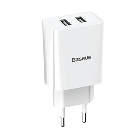 Зарядное устройство Baseus Speed Mini Dual U Charger 2USB, 2A, 10.5W White (000005120), Цвет: White, изображение 5