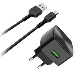 Зарядний пристрій Hoco Micro USB cable Cutting-edge c70a 1USB, QC3.0, 3A Black (000003390), зображення 2