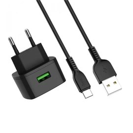 Зарядний пристрій Hoco Type-C cable Cutting-edge c70a 1USB, QC3.0, 3A Black (000003300), зображення 4