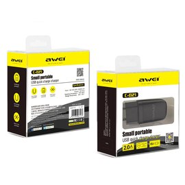 Зарядное устройство AWEI Small Portable C-821 1USB, 2A Black (000005242), изображение 2