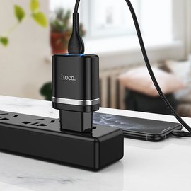 Зарядное устройство Hoco Ardent single port charger N1 1USB, 2.4A, 12W Safety Certified Black (000006449), Цвет: Black, изображение 2