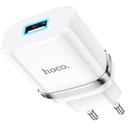 Зарядное устройство Hoco Ardent single port charger N1 1USB, 2.4A, 12W Safety Certified White (000006450), Цвет: White