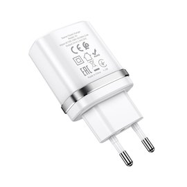Зарядное устройство Hoco Ardent single port charger N1 1USB, 2.4A, 12W Safety Certified White (000006450), Цвет: White, изображение 3