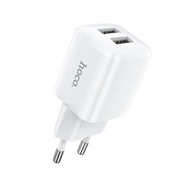 Зарядное устройство Hoco Briar dual port charger N8 2USB, 2.4A Safety Certified White (000006989), изображение 2