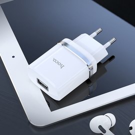 Зарядное устройство Hoco Micro USB cable Ardent charger set N1 1USB, 2.4A Safety Certified White (000006422), Цвет: White, изображение 2