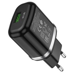 Зарядное устройство Hoco Micro USB Cable Special FCP, AFC N3 1USB, 18W/3A, QC3.0 Safety Certified Black (000006219), Цвет: Black