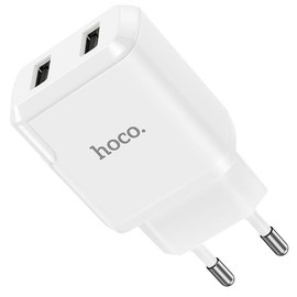 Зарядное устройство Hoco Micro USB Cable Speedy dual Port charger set N7 2USB, 2.1A Safety Certified White (000006878)