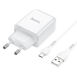 Зарядное устройство Hoco Micro USB cable vigour N2 1USB, 2.1A Safety Certified White (000006214), изображение 2