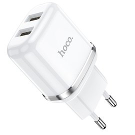 Зарядное устройство Hoco Type-C cable Aspiring dual Port charger set N4 2USB, 2.4A Safety Certified White (000006452), Цвет: White