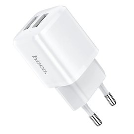 Зарядное устройство Hoco Type-C Cable Briar dual Port charger set N8 2USB, 2.4A Safety Certified White (000006988)