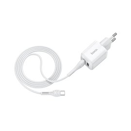 Зарядное устройство Hoco Type-C Cable Briar dual Port charger set N8 2USB, 2.4A Safety Certified White (000006988), изображение 4