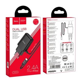 Зарядное устройство Hoco Type-C Cable Real power C82A 2USB, 2.4A Black (000006209), Цвет: Black, изображение 5