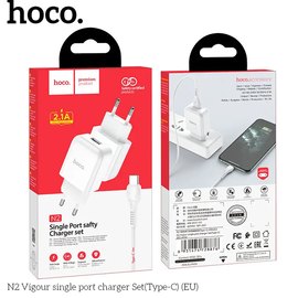 Зарядний пристрій Hoco Type-C cable Vigour N2 1USB, 2.1A Safety Certified White (000006216), Колір: White, зображення 5
