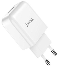 Зарядное устройство Hoco Vigour N2 1USB, 2.1A Safety Certified White (000006218), Цвет: White