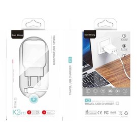Зарядное устройство Koni Strong Type-C cable K3 (T) 1USB, 2.1A, 10.5W White (000005270)