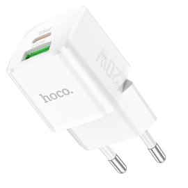Зарядное устройство Hoco Type-C to Lightning Cable Prestige charger set N20 1USB/1Type-C, 20W, 3A, QC/PD White (000007852)