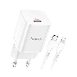 Зарядное устройство Hoco Type-C to Lightning cable Rigorous charger set N19 Type-C, 25W, 3A, QC/PD White (000007847), Цвет: White, изображение 4