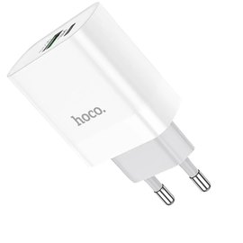 Зарядное устройство Hoco Type-C to Type-C cable rapido charger set C80A 1USB/1Type-C, QC/PD, 20W, 3A White (000007374)