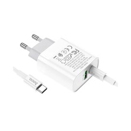 Зарядное устройство Hoco Type-C to Type-C cable rapido charger set C80A 1USB/1Type-C, QC/PD, 20W, 3A White (000007374), изображение 4