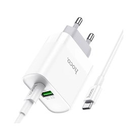 Зарядное устройство Hoco Type-C to Type-C cable rapido charger set C80A 1USB/1Type-C, QC/PD, 20W, 3A White (000007374), изображение 5