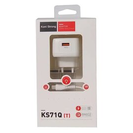Зарядное устройство Koni Strong Type-C cable KS71Q (T) 1USB, 3A, QC White (000006687)
