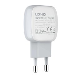 Зарядное устройство Ldnio Type-C to Lightning Cable A2313C 1USB/1Type-C, QC/PD, 3A White (000007902), изображение 3