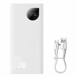 Повербанк Baseus Adaman 2 Digital Display Fast Charging 10000 mAh 30W White (6932172610104), изображение 2