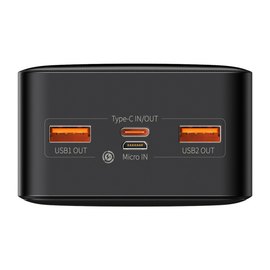 Повербанк Baseus Bipow Cable USB to Micro 25cm 30000 mAh 20W Black (PPBD050401), зображення 4