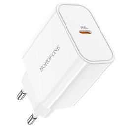 Зарядное устройство Borofone Type-C to Lightning cable Easy Speed single port charger BA57A Type-C, 20W/3A, PD/QC White (000008216), изображение 3