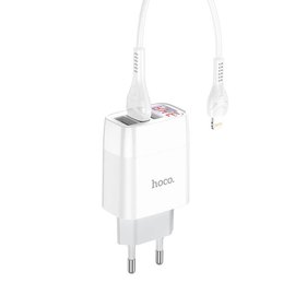 Зарядное устройство Hoco Lightning cable Easy charge digital display charger set C93A 3USB, 3.4A White (000008523), изображение 4