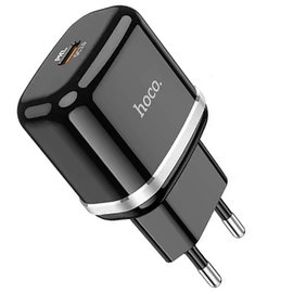 Зарядное устройство Hoco Type-C to Lightning Cable Victorious single port charger set N24 1Type-C, 20W/3A, PD/QC Black (000008531), Цвет: Black