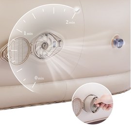 Надувной матрас одноместный с подголовником Naturehike CNK2300DZ020, бежевый (6976023922480), изображение 2