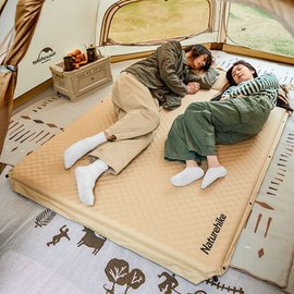 Самонадувний килимок, двомісний з подушкою Naturehike CNK2300DZ014, 30 мм, бежевий. (6976023927058), зображення 3