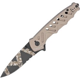 Нож тактический Extrema Ratio Caimano Nero N.A. Ranger XXV Anniversarium Limited Edition (04.1000.0166/BW/TM), Покрытие клинка: Geotech Camo, Цвет : Tan