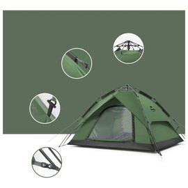 Палатка Naturehike NH21ZP008, четырехместная автоматическая, темно-зеленая (6976023920660), изображение 3