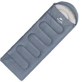 Спальный&nbsp;мешок Naturehike с капюшоном Y150L NH21MSD08, левый, серо-голубой (6975641888734), Сторона застежки: Левая