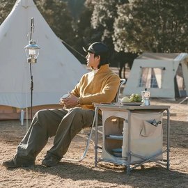 Стол раскладной с полками Naturehike CNH22JU031, бежевый (6975641888895), изображение 4