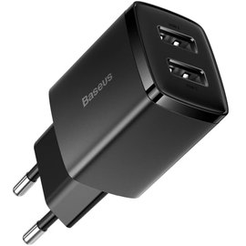 Зарядное устройство Baseus Compact Charger 2U 2USB, 2.1A/10.5W Black (000009749), изображение 2