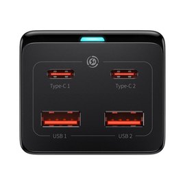 Зарядное устройство Baseus GaN3 Pro Desktop Powerstrip AC/2USB/2Type-C, 100W, QC/PD Black (000009748), изображение 6