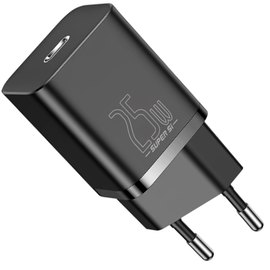 Зарядное устройство Baseus Super si Quick Charger 1C 1Type-C, QC/PD, 25W Black (000009747)