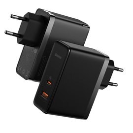 Зарядное устройство Baseus Type-C to Typc-C cable Gan5 Pro Fast Charger 1USB/1Type-C, PD/QC, 100W/3A Black (000009124), Цвет: Black, изображение 3