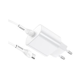 Зарядное устройство Hoco Type-C to Type-C Cable Jetta charger set N22 Type-C, 25W/3A, PD White (000008835), изображение 2