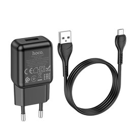Зарядний пристрій Hoco Micro USB cable single port charger set C96A 1USB, 2.1A Black (000008938), Колір: Black, зображення 3