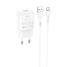 Зарядний пристрій Hoco Micro USB cable single port charger set C96A 1USB, 2.1A White (000008939), Колір: White, зображення 2