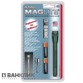 Фонарь Mini Maglite AAA (темно-зеленый), карманный клип и 2 батареи (M3А396R), изображение 2
