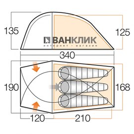 Палатка Vango Sierra 300 Herbal